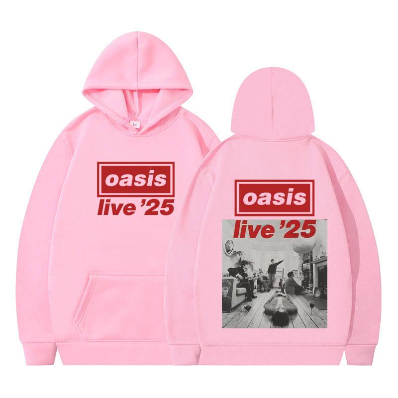 Oasis Live 25 Band Tour Pop Music Print Hoodies Men Women Long-sleeved Hip-hop Autumn Winter Oversized Gothic Punk Pullover Tops