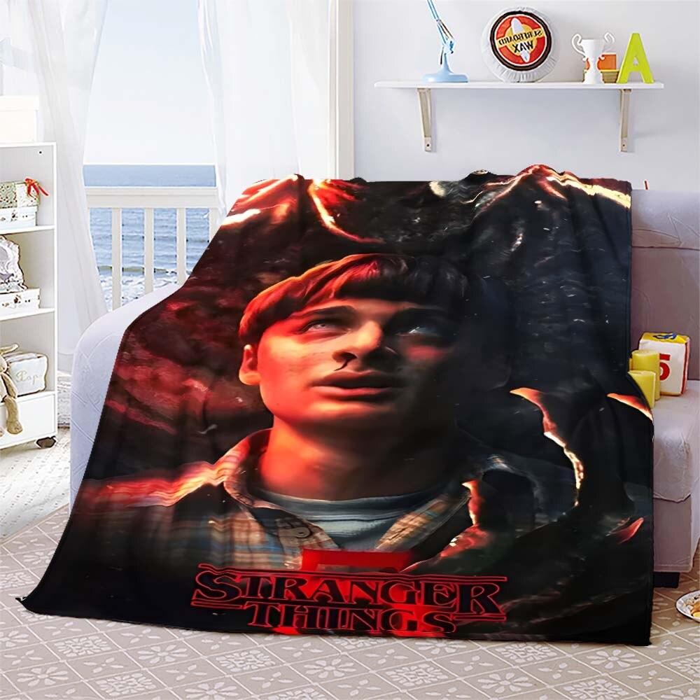Vecna Stranger Things Mind Flayer Demogorgon Throw Blanket Cover Flannel Beds Sofa Bed Sheet Soft Bedding Room Decor Fans Gift