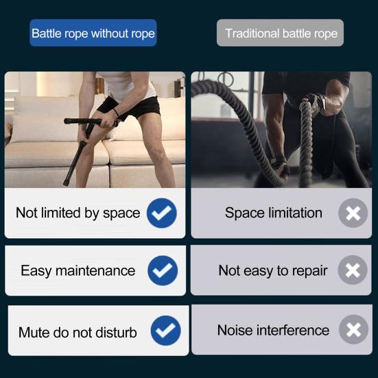 1/2 buc Coardă de luptă fără coardă Ușoară Portabilă Coardă de antrenament Mușchi Braț Antrenament de forță Antiderapantă Începător Sală de sport acasă Coardă de antrenament