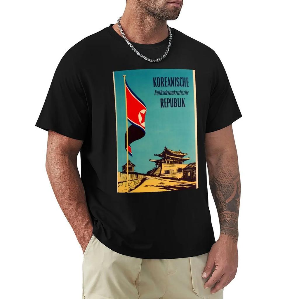 Koreanische Volksdemokratische Republik Vintage Travel Poster T-Shirt Vintage Graphic Tee Blouse Vintage Clothes Men Clothings