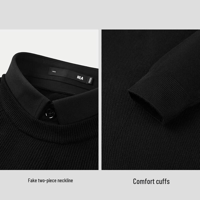HLA Men's Faux Two-Piece Business Knit Sweater