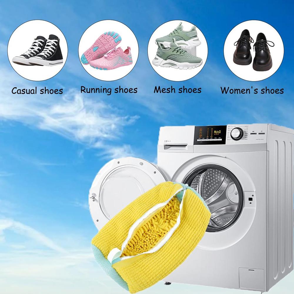 2pcs Reusable Shoe Washing Bags for Washing Machine All Shoe Types (Yellow)