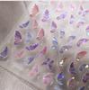 5D illusion polarized butterfly nail sticker pink purple blue fashionable self-adhesive butterfly nail art decoration sticker