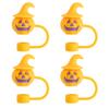 4/1Pcs Halloween Cute Ghost Straw Covers Cap Silicone Reusable Drinking Straw Topper Funny Accessories Perfect Halloween Gifts