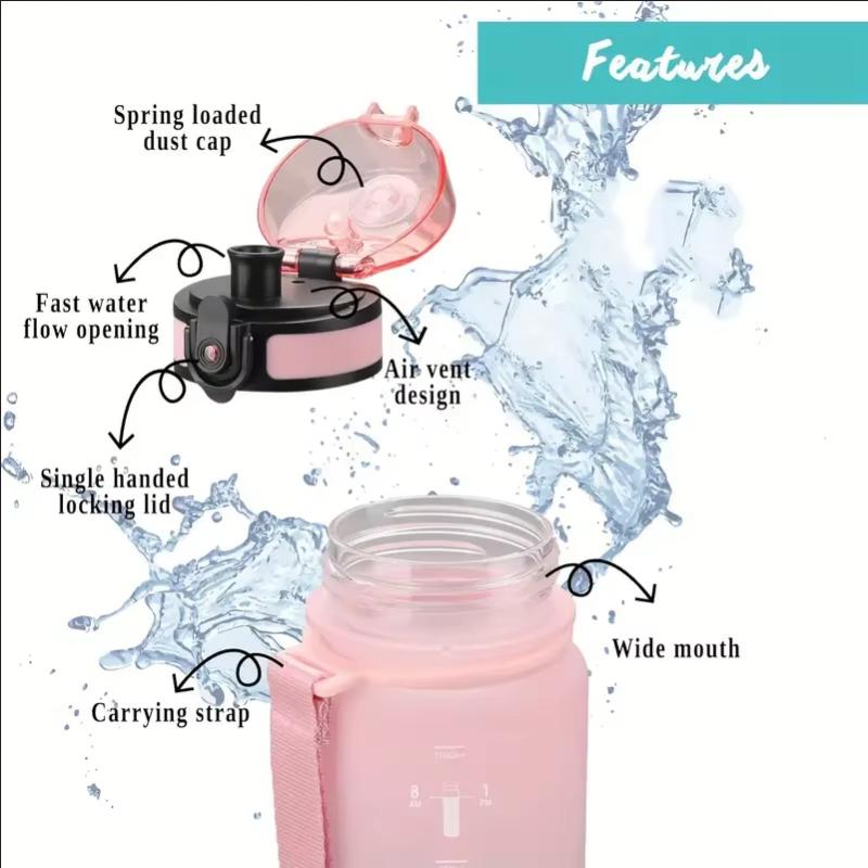 Large Capacity Sports Water Bottle Leak Proof Colorful Plastic Cup Outdoor Travel Portable Gym Fitness Jugs 500ml/650ml/1000ml