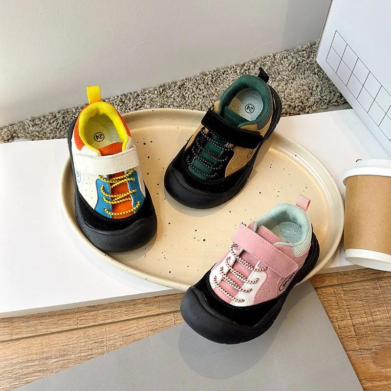Kids Shoes Color Matching Cool Korean Wind Girls Sneakers Children Sport Shoes for Boys Student Hiking Shoes Running H09015