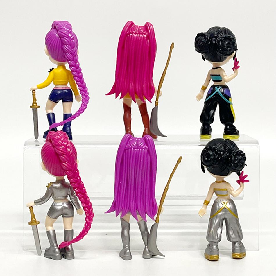 6 szt./Zestaw Figurka Kpop Demon Hunters Zabawka Model PVC Kreskówka Akcesoria do Gier Dekoracja Biurka Lalka Kolekcjonerska Dla Dzieci Prezent