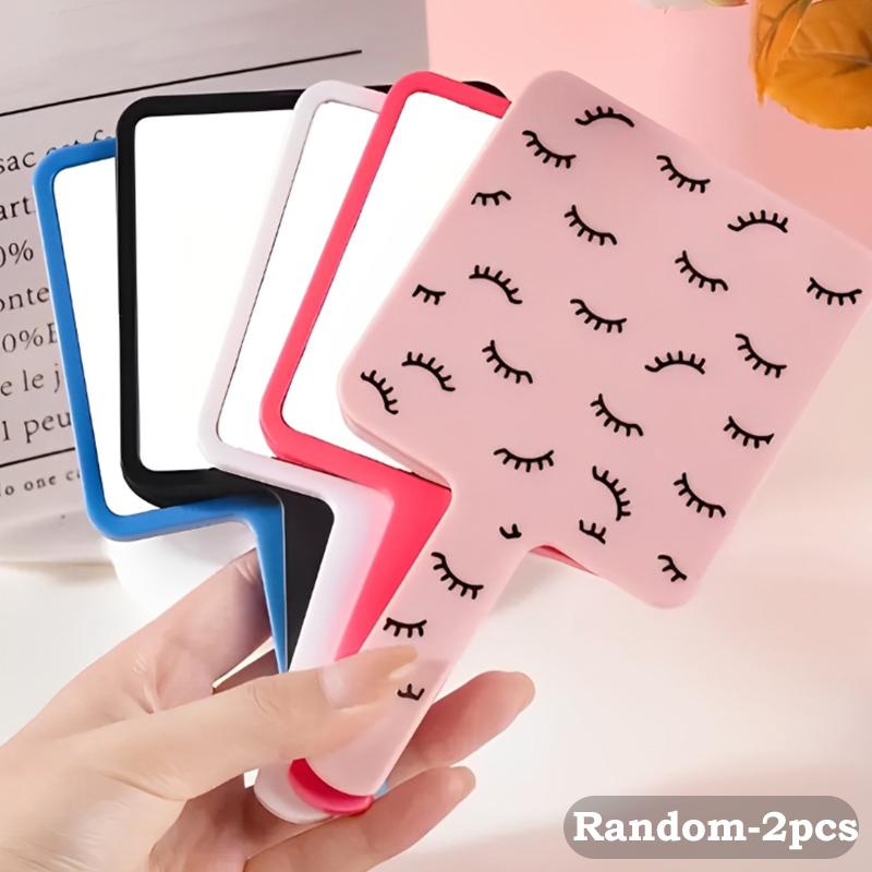 Eyelash Extensions Handheld Mirror Vanity Mirrors Portable Square Eyelash Extension Mirror Women Cosmetic Beauty Salon Supplies