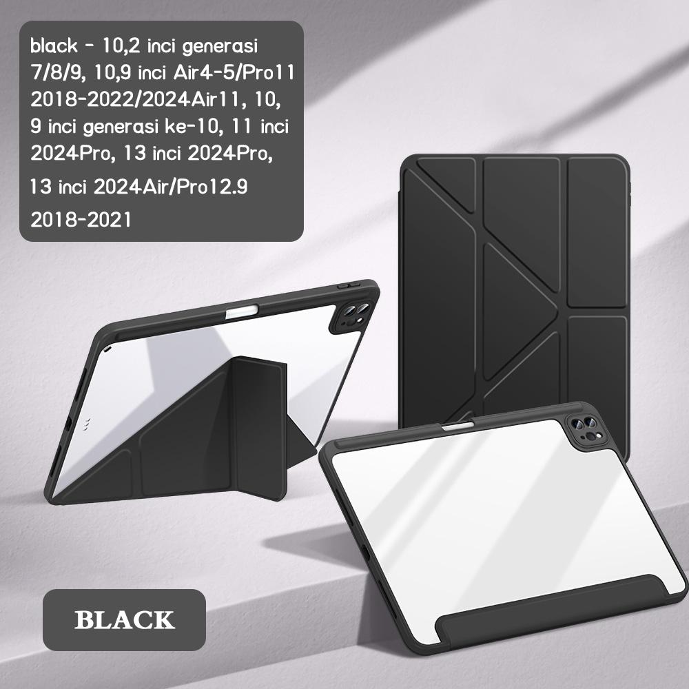 

Для чехла iPad Air 11/13 M2 Pro 11/13 M4 для iPad Air 4 Air 5 Pro 11/12.9 iPad 5/6/7/8/9/10-го поколения Акриловый прозрачный подставка Y-Fold iPad Pro 11 (2024)
