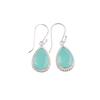 Aqua Chalcedony Gemstone 925 Sterling Silver Handcrafted Jewelry Earrings 1.40" EE-9-17
