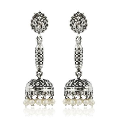 Long Jhumka Earrings with Pearls