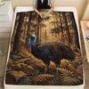 1PC Realistic Illustration Print FlAannel Blanket, High Quality Comfortable for All Seasons, Home Decor, Warmth and Comfort