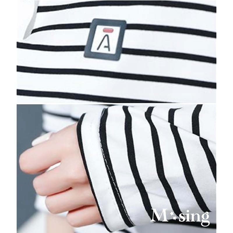 [M-Thing] polo shirt long sleeve border tops Thin sports casual golf wear breathable ladies spring summer autumn big size comfortable Easy dark blue