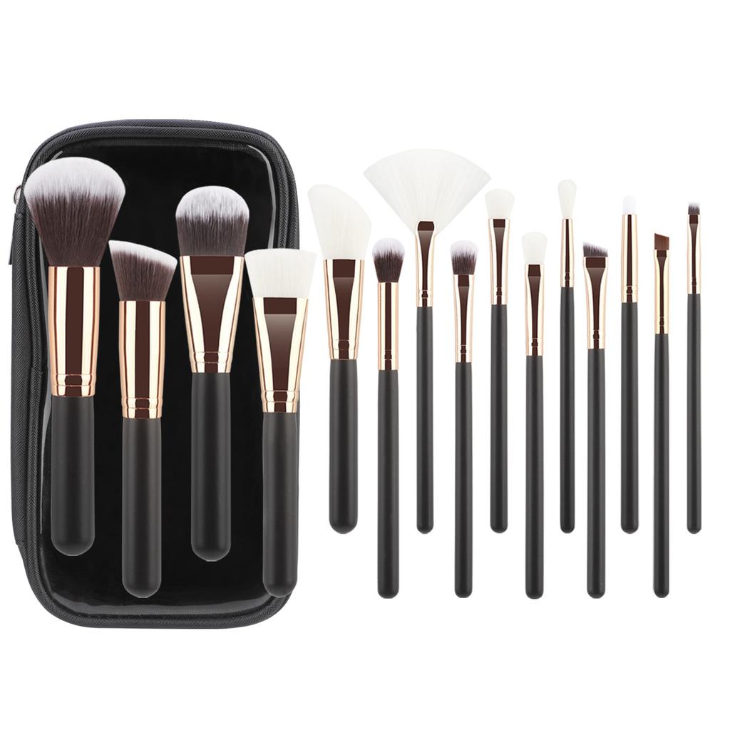 13/15 Makeup Brush Set Cangzhou Loose Powder Brush Foundation Eyeshadow Brush with Transparent Waterproof Brush Bag Beauty