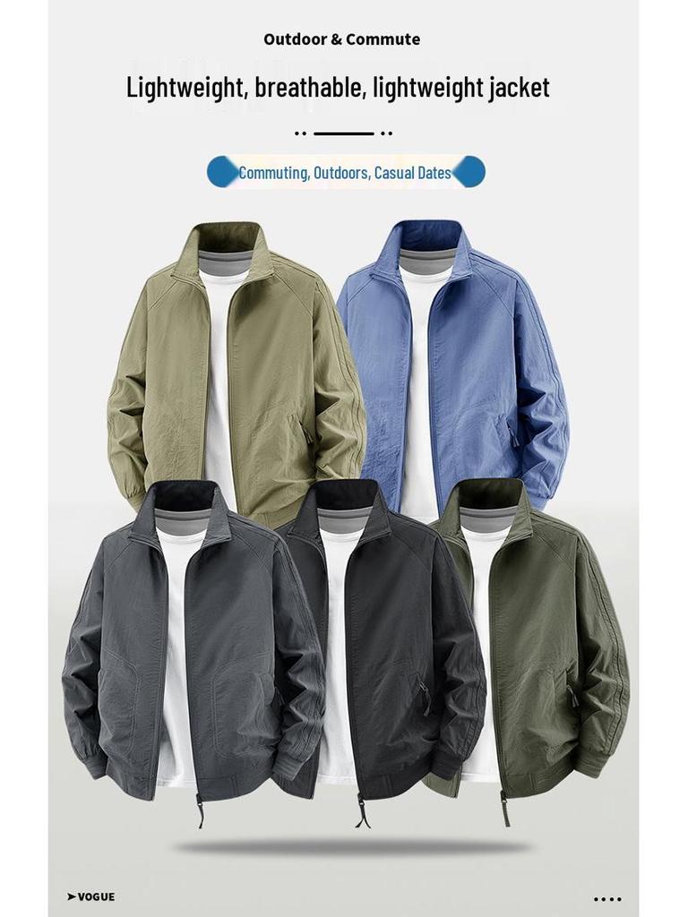 2026 Men's Spring & Autumn Stand Collar Jacket: Sport, Casual, Business, Outdoor M-5XL