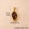 Exaggerated Geometric Tiger Eye Stone Pendant Necklace In Stainless Steel