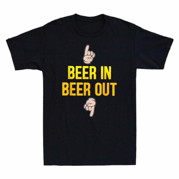 Beer In Beer Out Gift for Beer Lover Men s T-shirt Short Sleeve Tee Funny Drink S разноцветный