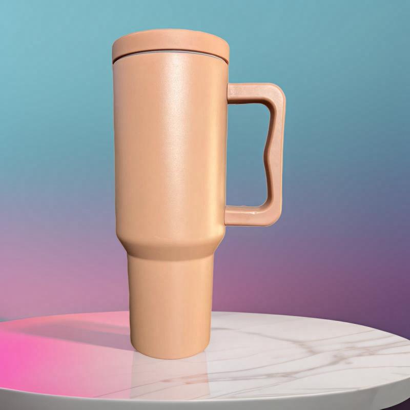 40oz Large Capacity Cup 304 Stainless Steel Insulated Cup New Car Straw Ice King Cup Handle Cup