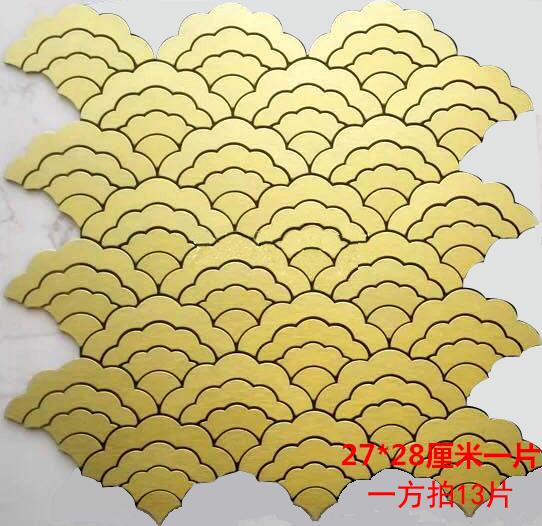1Pcs Fan Shape Mosaic Ceramic Personality DIY Background Wall Bathroom Homestay Pool Kitchen Bathroom Wall Paper Home Decoration