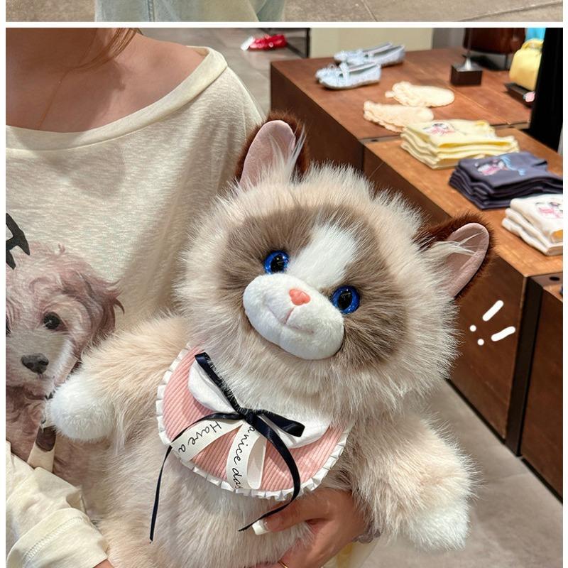 1PC Muppet cat backpack cute doll bag double shoulder plush toy for girlfriend's birthday gift