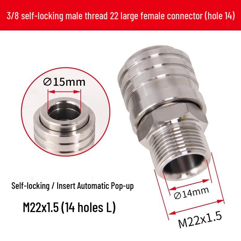 High-Pressure Copper Quick-Connect Water Hose Adapter for Car Washers