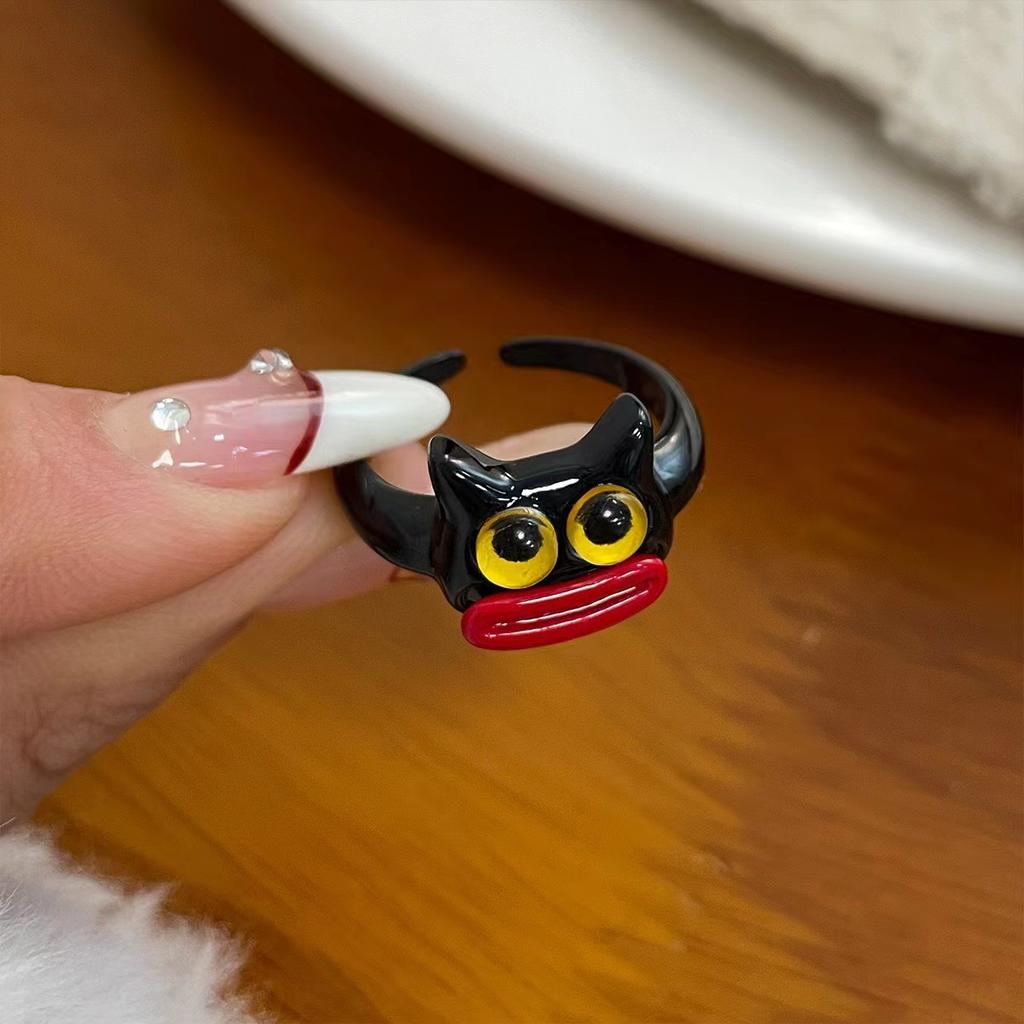 New Light Green Butterfly Sparkly Open Adjustable Ring All-match Ring Ring for Women Jewelry Resin Ring