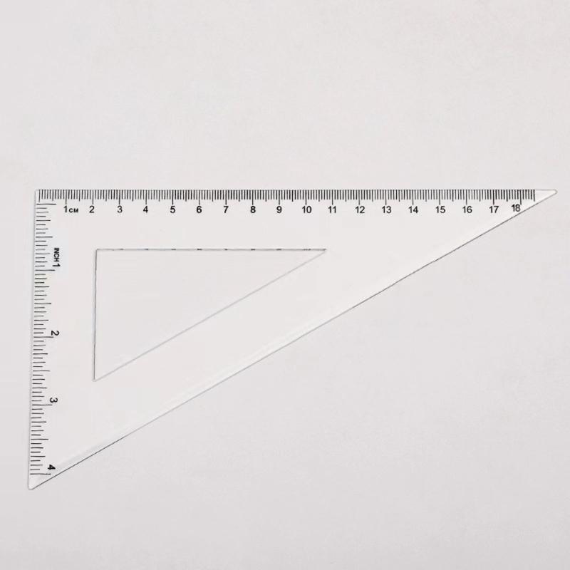 6Pcs Student Geometry Tool Multifunctional Geometry Math Set with Straight Ruler Protractor Set Square For School Office