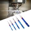 5Pcs Screw Thread Tap Blue Coated High Speed Steel Tapping Drill Bit for Machine Tool