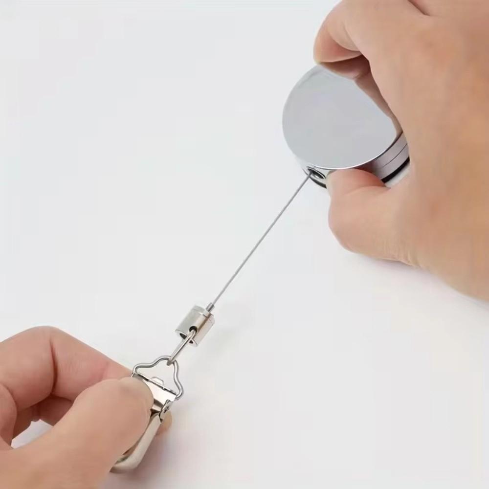 2PCS Automatic Retractable Towel Holder Self-Adhesive Work Card Holder ID Lanyard  Name Tag Display