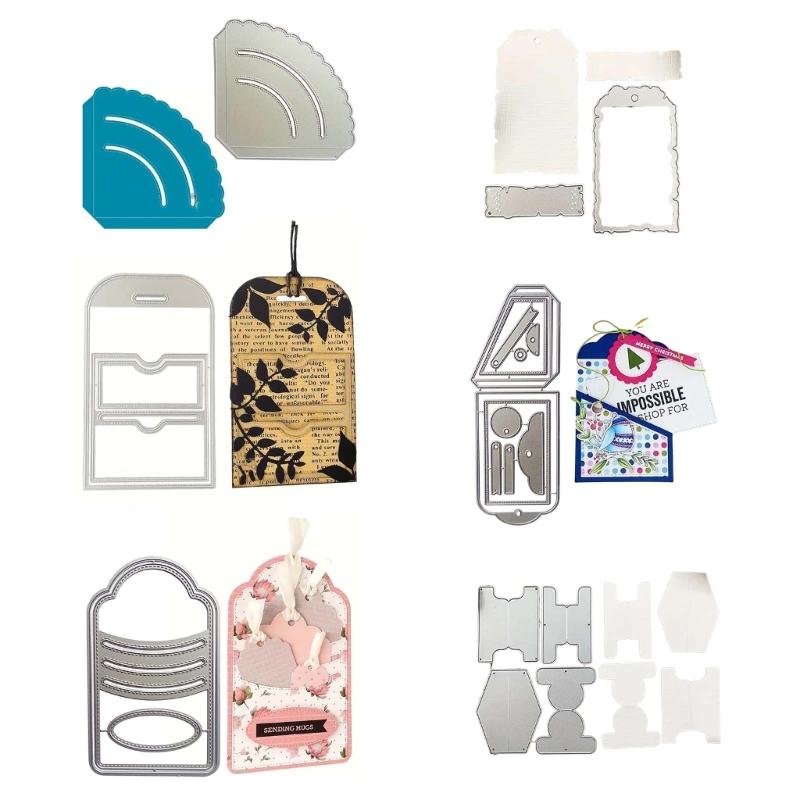 Label Pocket Metal Cutting Dies DIY Craft Carbon Steel Embossing Template Stencil Scrapbooking for Card Die Cuts Mold