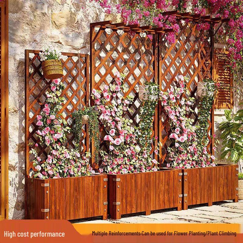 Lion Search Anti-Corrosion Wood Garden Trellis Planter Box