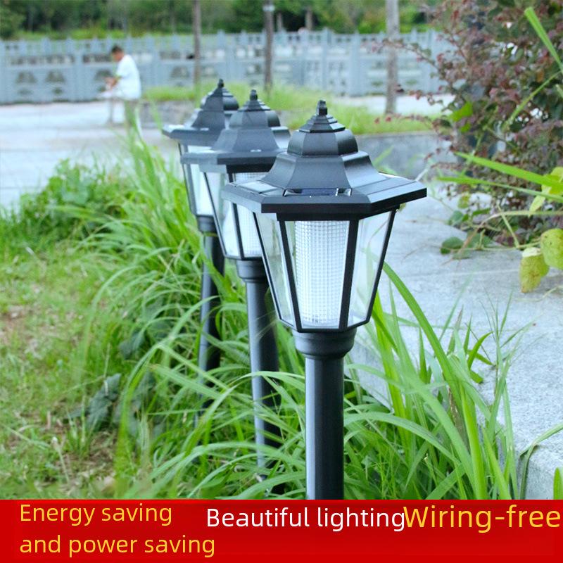 Retro Hexagonal Solar Courtyard Wall & Lawn Light