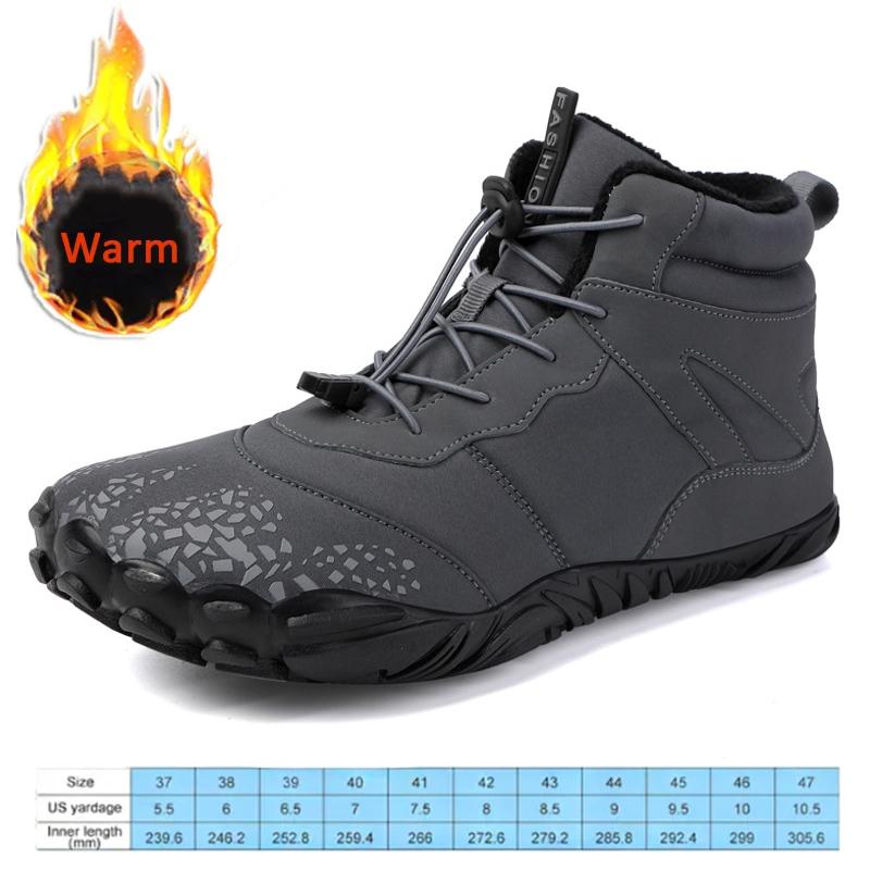 Nieuwe Winterlaarsjes Heren Sneeuw BareFoot Casual Schoenen Outdoor Werkschoenen Dames Warme Bont Heren Enkellaarsjes Heren Sneeuwlaarzen Grote Maat 47