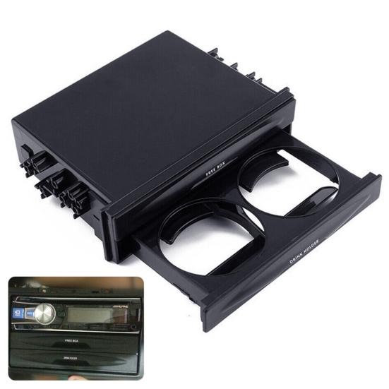 Auto Doppel Din Dash Trim Radio Tasche Getränkehalter Aufbewahrungsbox Container
