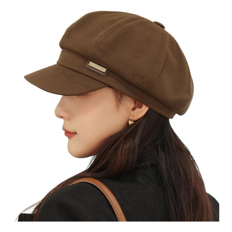 Spring and Autumn New Retro Octagonal Hat Women's Fashion Japanese and Korean British Face Small Newsboy Hat Internet Celebrity Painter Beret