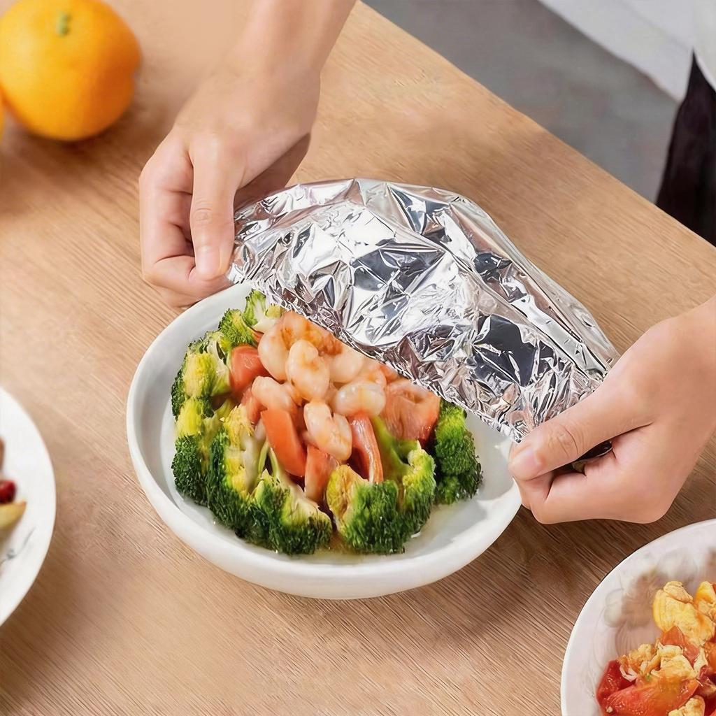 Reusable Aluminum Foil Food Covers Aluminum Foil Insulation Covers Versatile Food Warmers for Refrigerator Storage Leftover Food