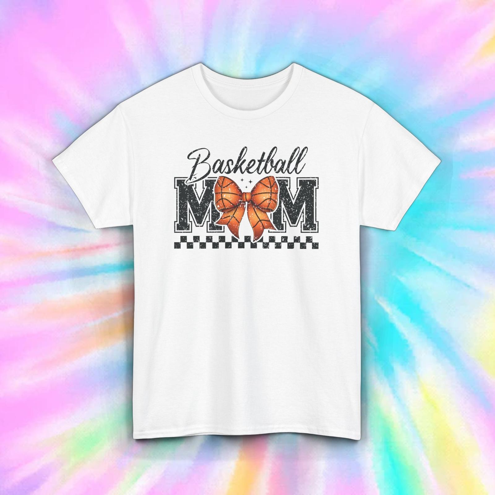 Basketball Mom T-Shirt S-5XL Funny Sports Bow Gift for Moms Game Day Tee S