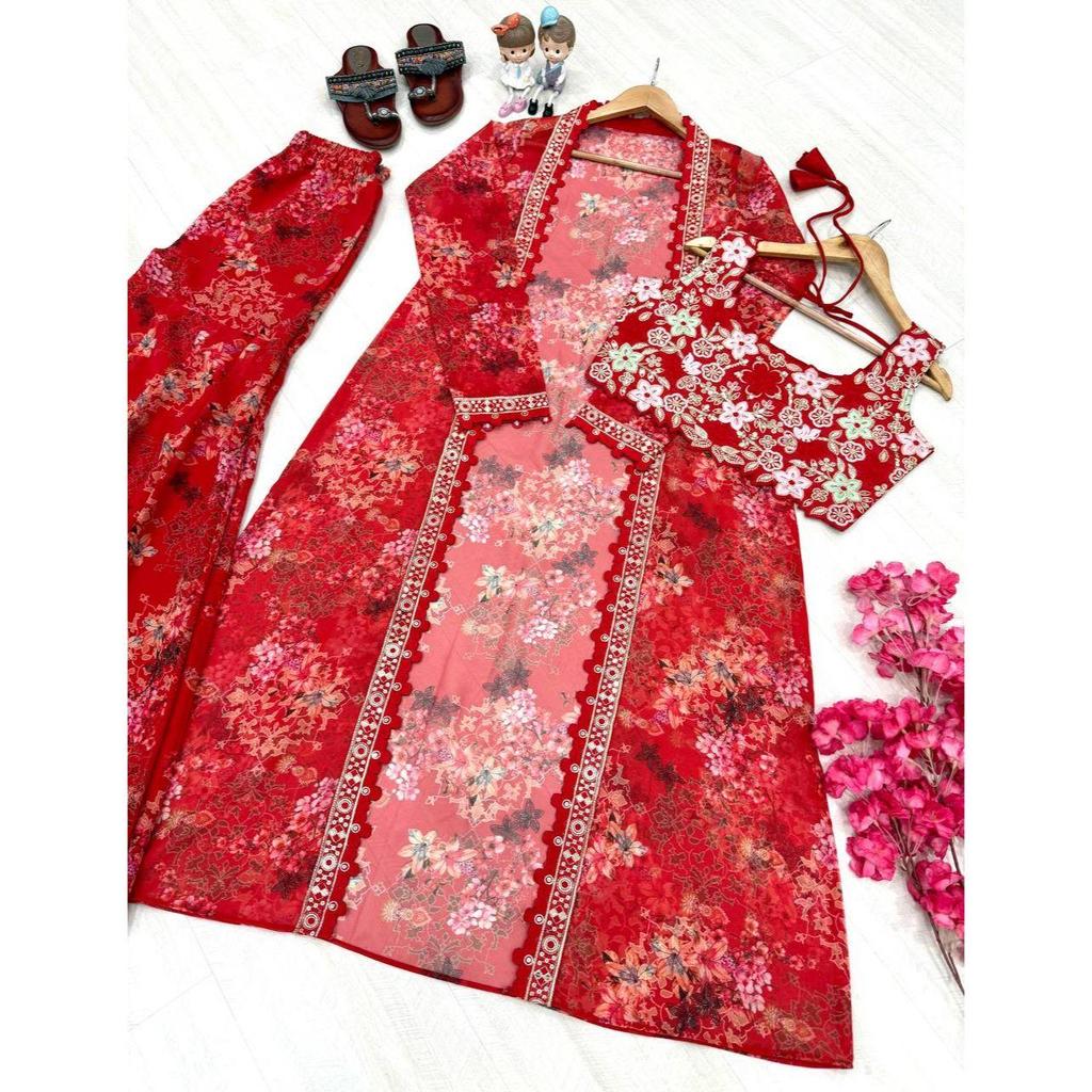 Launching New  Bollywood Indo Western Koti Plazo & Blouse Collection*