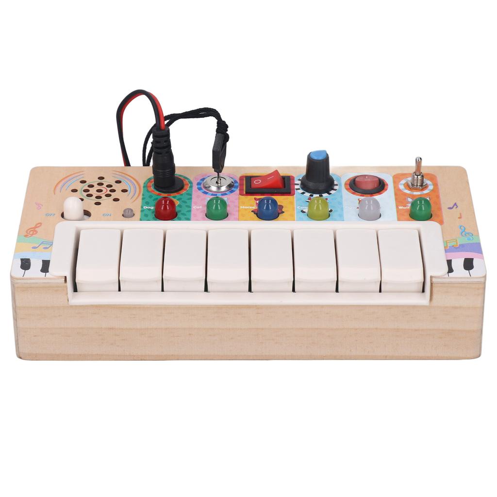 Baby Sensory Board LED Light Switch Board Wooden Electronic Activity Board Toy for Kids Over 36