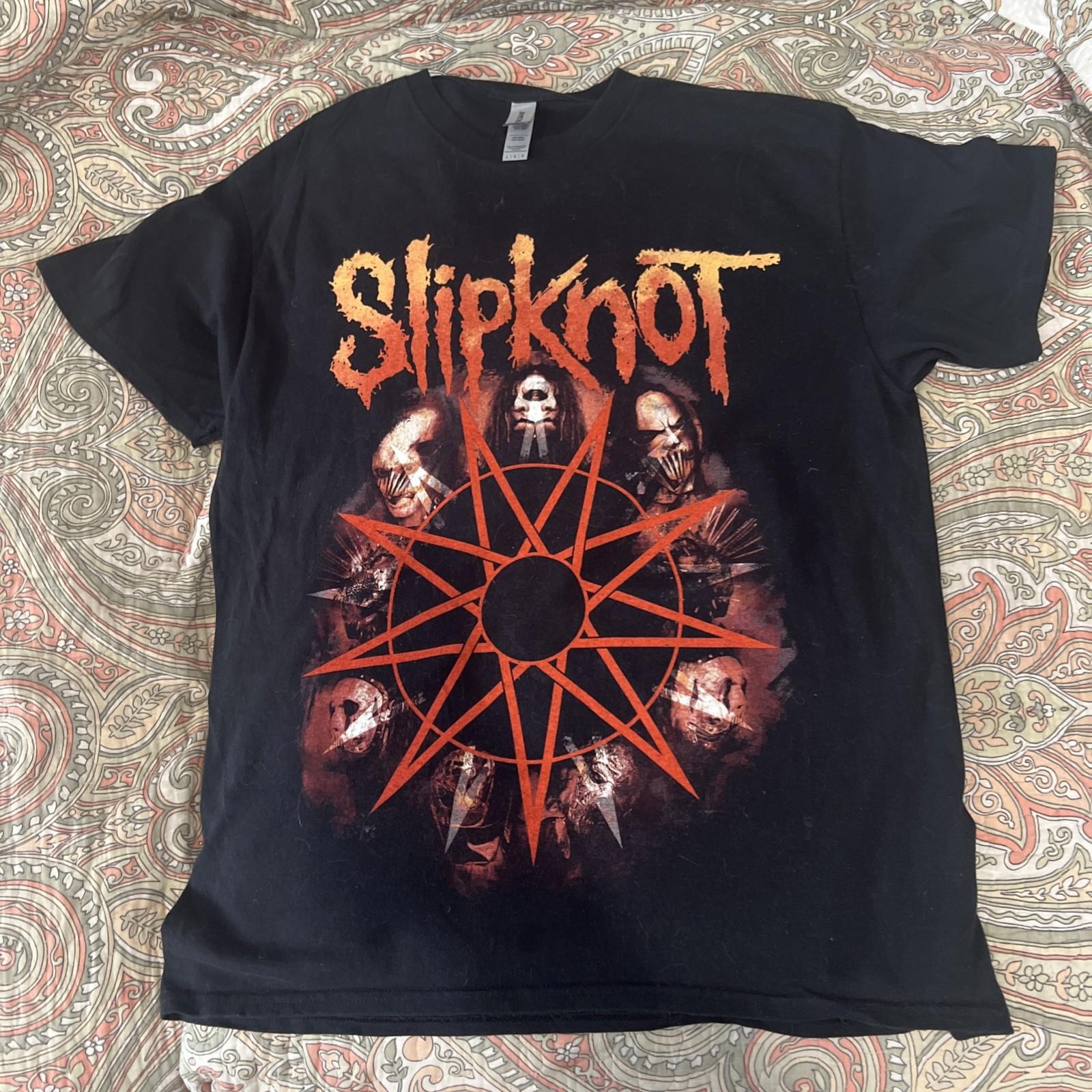 Slipknot World Tour 2023 T Shirt Mens L Black Band Heavy Metal Tee Short Sleeve S