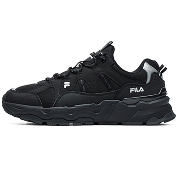 Fila Heritage Stream Retro Fabric Synthetic Leather Low-Top Training Running Shoes Women Sneaker Black F12W144127FBK