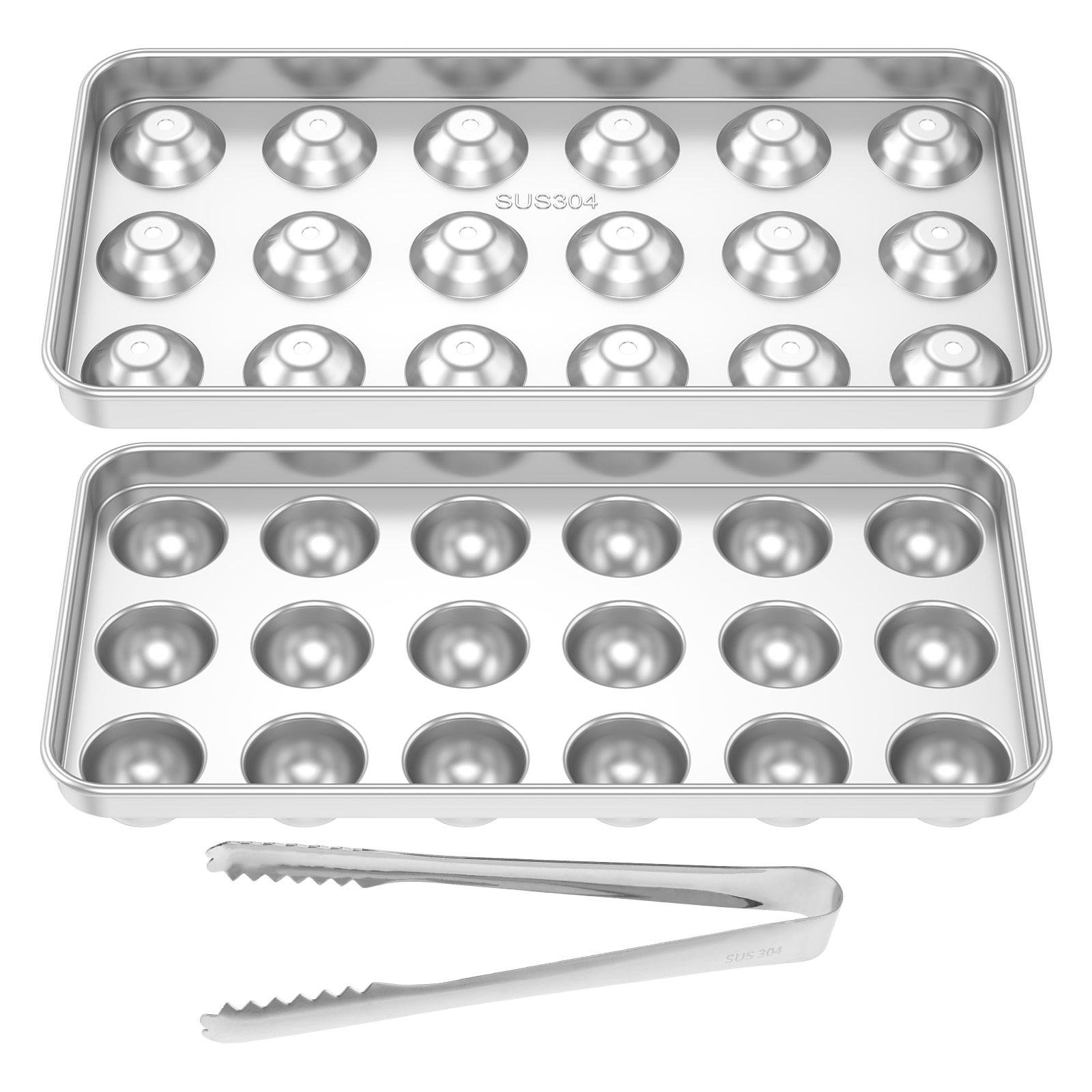 

Round Ice Cube Tray Creative Stainless Steel Ice Ball Maker Round Whiskey Sphere Mold DIY Mould for Wine Beverage Bar Restaurant серебряный