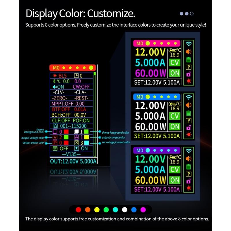 Programmable Power Supply Modules 120W Constant Current Voltages Control Solar Charging with Transmission Interfaces