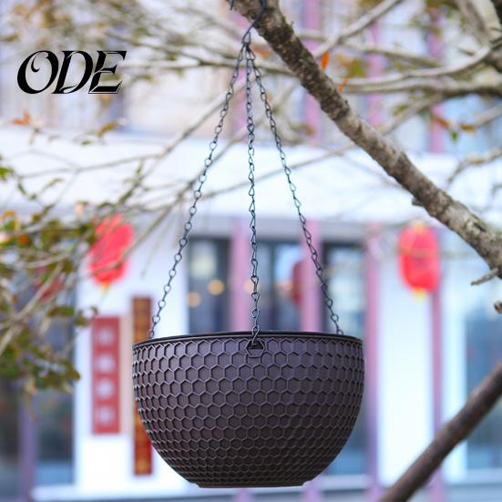 Hanging Pot Flower Basket Imitation Honeycomb Self Water Absorption Plant Hanger Waterproof Outdoor Resin for Garden