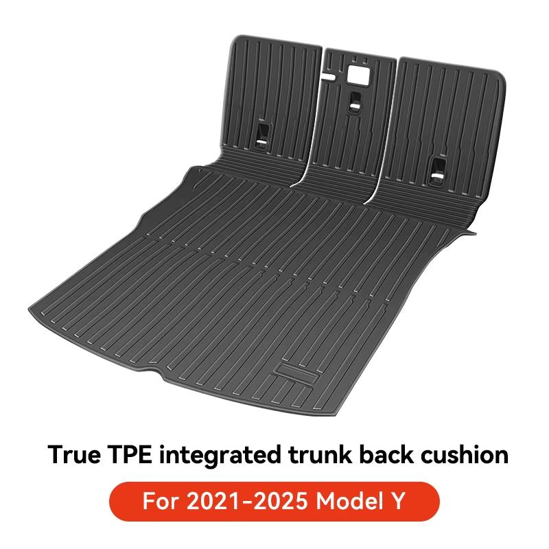 YZ for Tesla Model Y Juniper 2026 Floor Mats with Door Sill Protection Strips All-weather Floor Liner Cargo Mat Trunk Backrest