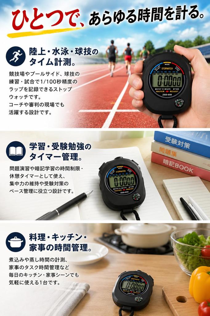 Fogman Stopwatch Sports Digital Easy To Use Accurate Multifunctional Referee Timer