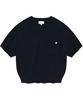 COVERNAT WOMAN Round Boucle Short Sleeve Knit Navy
