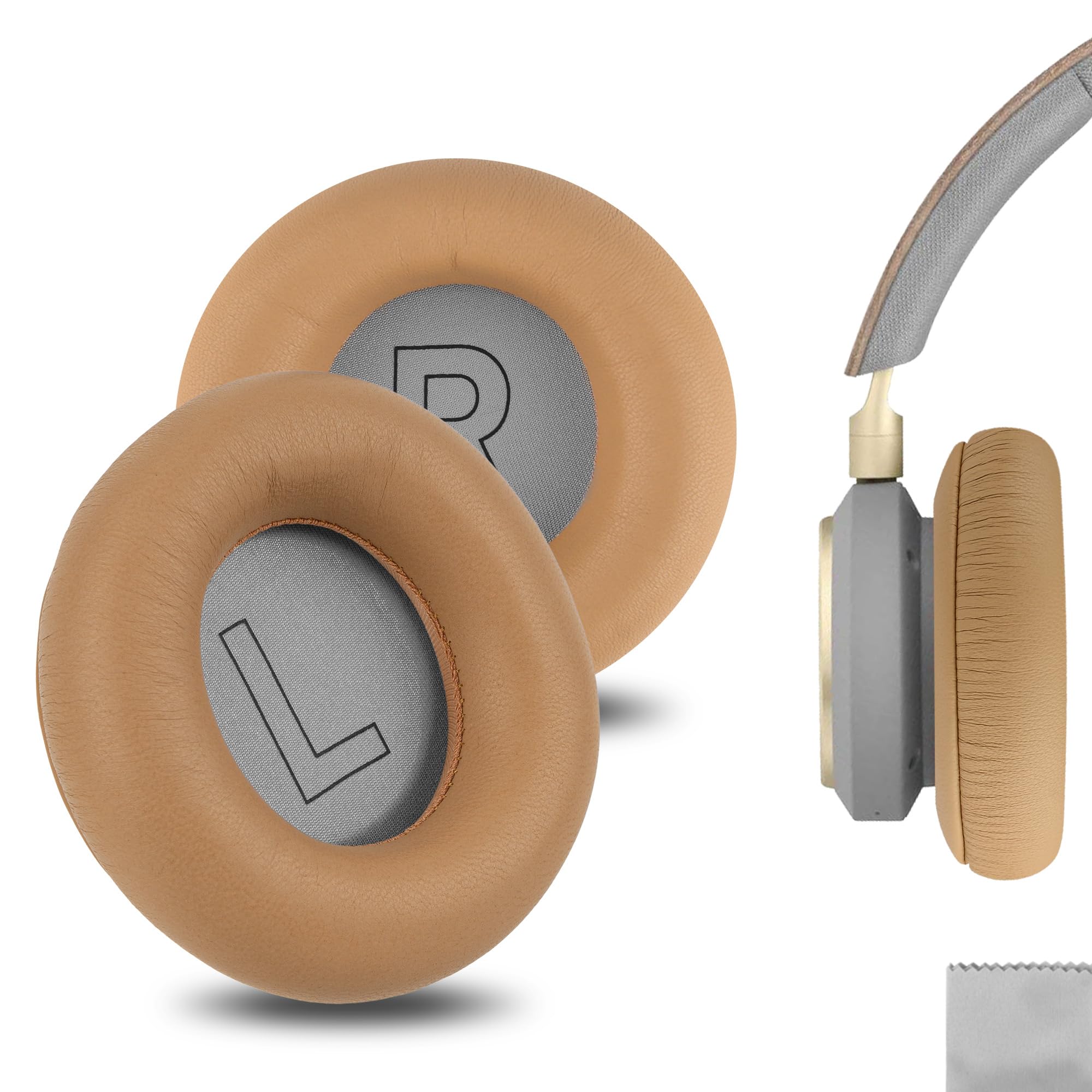 

Geekria Elite Earpads Compatible with Bang & Olufsen Beoplay H9, H7 (Not Compatible with H9 3rd Gen, h9i) Headphones, Lambskin/Brown