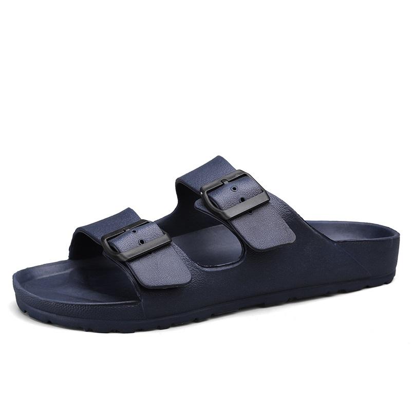 Summer Adjustable Soft Slippers for Men EVA Flat Cloud Slides Lightweight Non-slip Solid Color Beach Man Sandals Plus Size