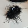Korean Style High-End Ostrich Feather Hair Claw Clip for Women